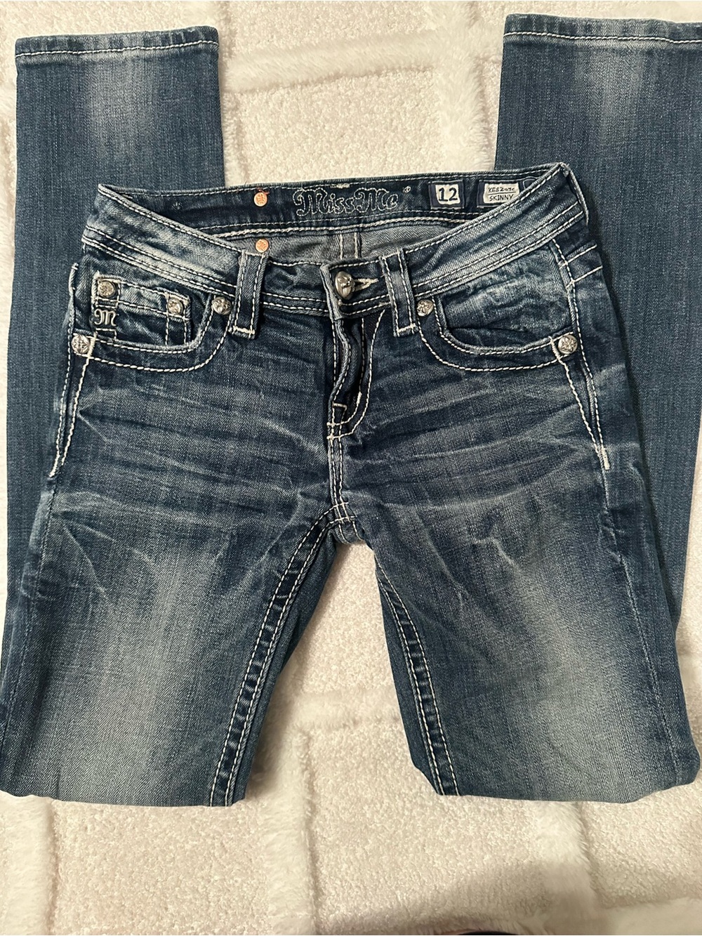 Miss Me Girl’sEmbellished Dark Blue Jeans